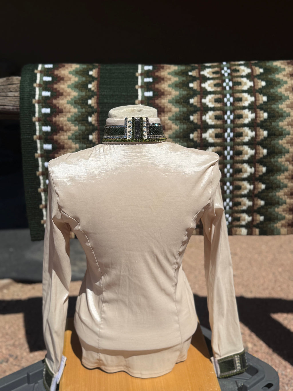 Taupe and Olive Horse Show Beauty Designs Top