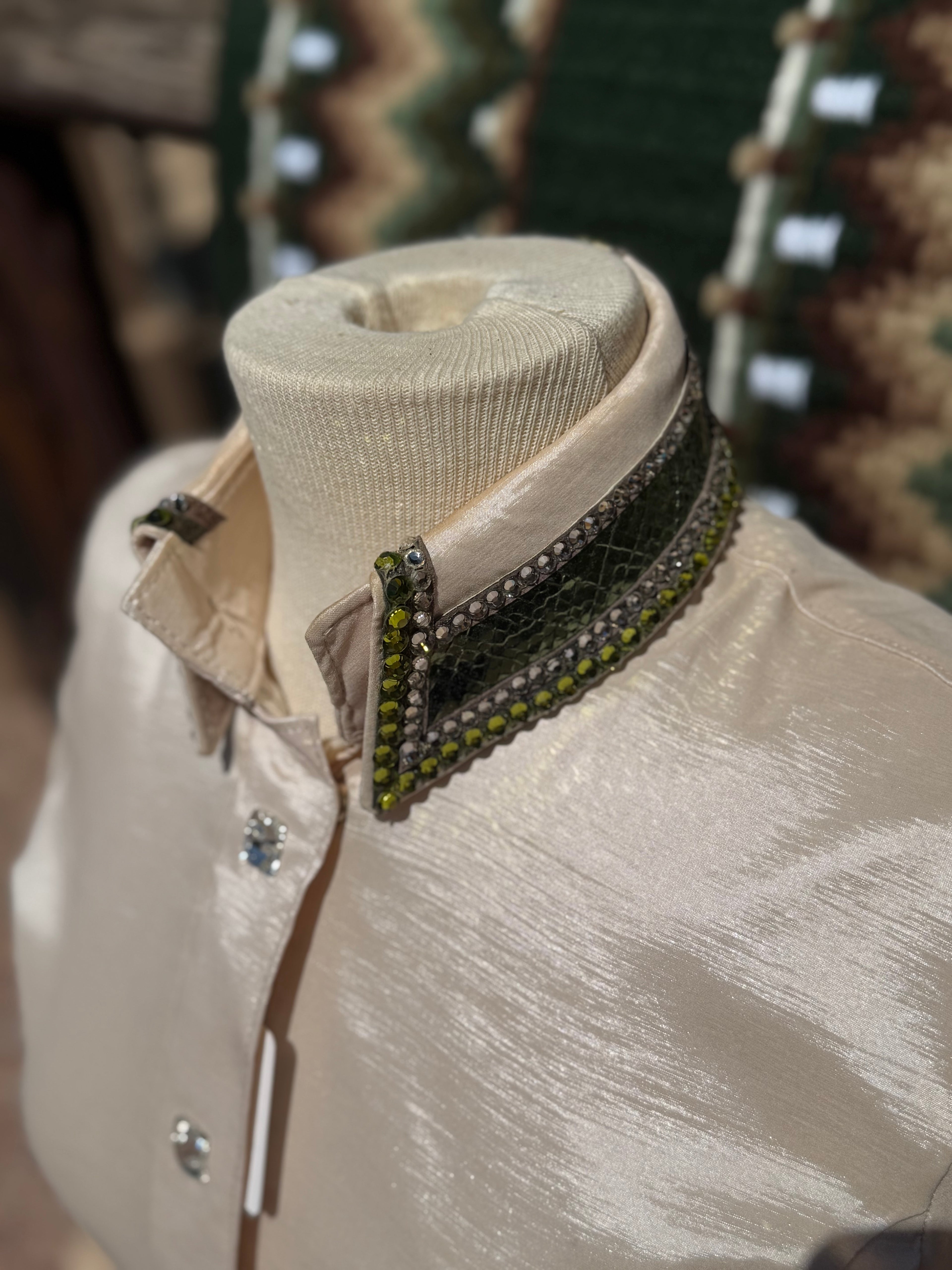 Taupe and Olive Horse Show Beauty Designs Top