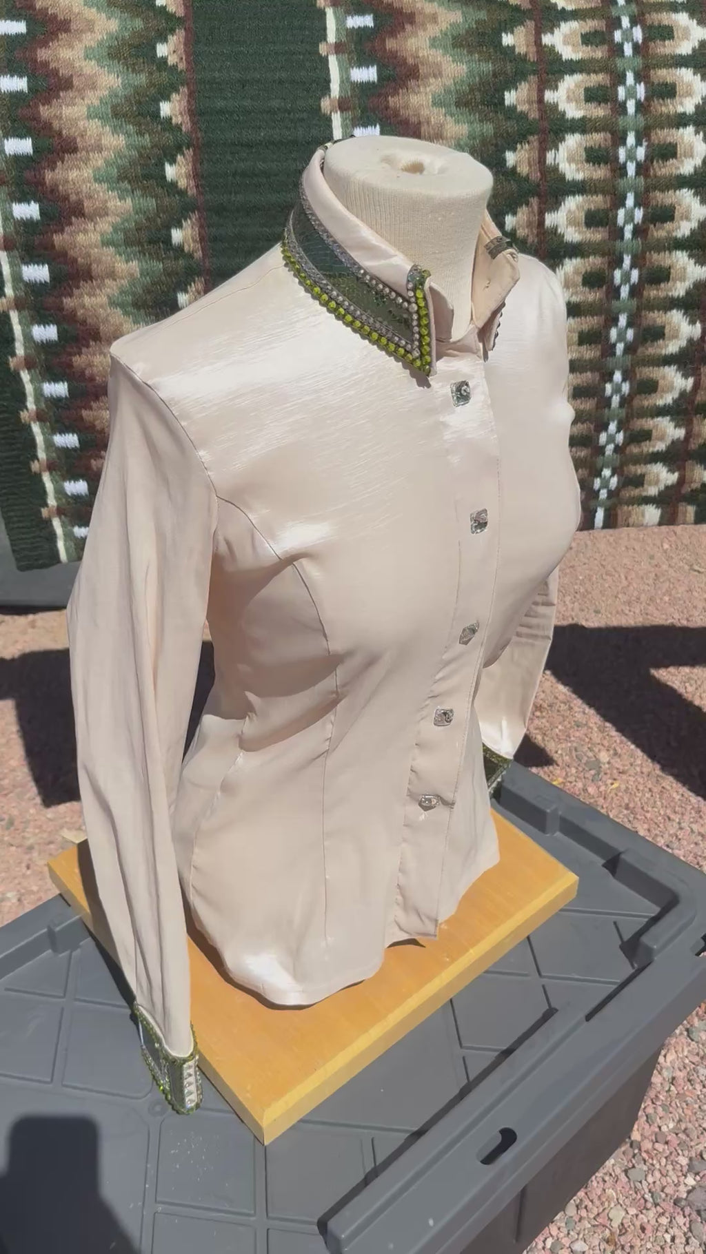 Taupe and Olive Horse Show Beauty Designs Top